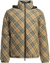 Burberry - "Snowdon Check Reversible" Short Down Jacket - Lyst