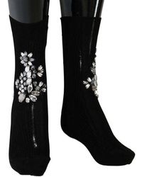 LOGO SOCKS di Dolce & Gabbana in Nero Donna Abbigliamento da Calze e collant da Calzini e calzettoni 
