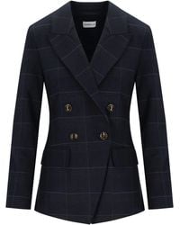 Marella - Check Efedra Double Breasted Blazer - Lyst
