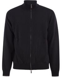 Peserico - Virgin Wool And Cashmere Zip Cardigan - Lyst