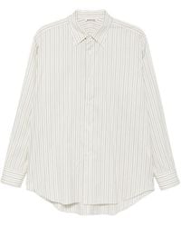 AURALEE - Cotton And Silk Striped Shirt - Lyst