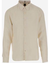 BOSS - Maglietta Di Lino Boss Hugo - Lyst