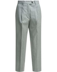 Circolo 1901 - Lightblue Cotton Linen Trousers - Lyst