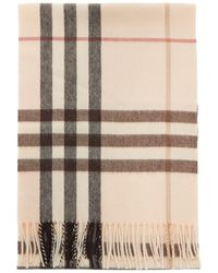 Burberry - Check Cashmere Scarf - Lyst