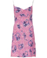 Versace Jeans Couture - Printed Slip Dress - Lyst