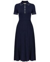 MICHAEL Michael Kors Fit Flare Polo Dress in Blue | Lyst