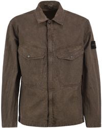 Stone Island - Corduroy Overshirt With Compass Badge - Lyst