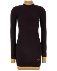 Fendi - Dress With Stand-Up Collar - Lyst