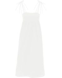 Ganni - Cotton Poplin Midi Kleid in - Lyst