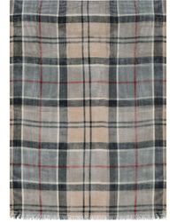 Barbour - Welton Tartan Beige Scarf - Lyst
