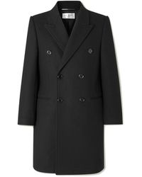 Saint Laurent - Abrigo de lana de doble pecho de - Lyst