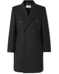 Saint Laurent - Double-Breasted Wool Coat - Lyst