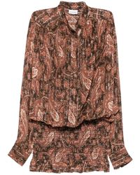 ANDAMANE - De Andamane Rania Mini-jurk Met Gesmokt Overhemd - Lyst