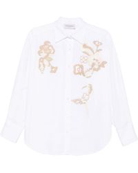ERMANNO FIRENZE - Embroidered Cotton Shirt - Lyst