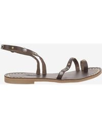 Kima - Leather Sandal With Embellishments - Lyst