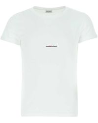 Saint Laurent - Logo Cotton T-Shirt - Lyst