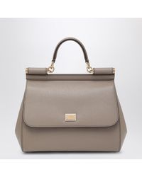 Dolce & Gabbana - Large Mud Colour Sicily Hand Bag - Lyst