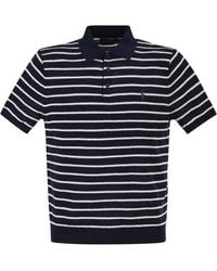 Polo Ralph Lauren - Cotton And Linen Striped Knitted Polo Shirt - Lyst