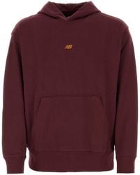 New Balance - Bordeaux Cotton Sweatshirt - Lyst