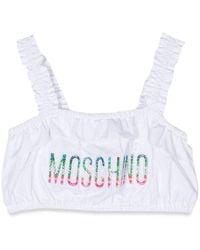 Moschino - Headband Top With Logo Straps - Lyst