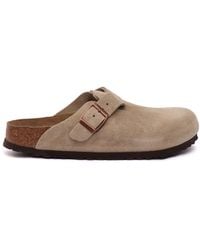 Birkenstock - Boston Sfb Taupe, Suede Leather, Narrow Fit - Lyst