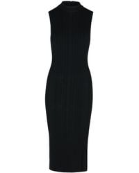 MICHAEL Michael Kors - 'geribbelde' Jurk In Zwarte Viscose -blend - Lyst