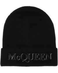 McQueen - Embroidered Logo Beanie - Lyst