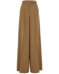 Max Mara - Camel Wool Ninfa Wide-Leg Pant - Lyst