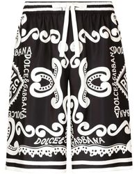 Dolce & Gabbana - Bermudas Aus Seidentwill Print Marina - Lyst