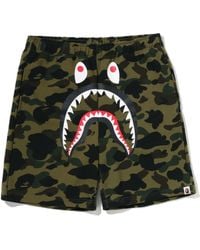 A Bathing Ape - 1 St Camo Shark Sweat Shorts M - Lyst