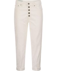 Dondup - Koons pantaloni in velluto a strisce multipli con bottoni ingioiellati - Lyst
