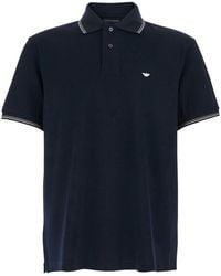 Emporio Armani - Logo Cotton Polo Shirt - Lyst