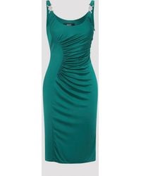 Versace - Kleedjes ,Groen ,Viscose-Jersey Midi Jurk - Lyst