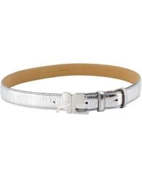 Courreges - Ac 25mm Cinturón Cuero Plata - Lyst