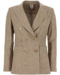 Max Mara - Cappuccino Linen Blend Targa Blazer - Lyst
