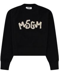 MSGM - Sweatshirt With Logo Cotton Sweatshirts - Lyst
