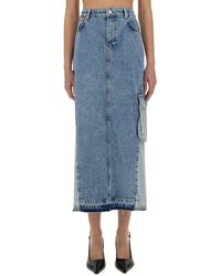 Moschino - Solid Midi Skirt - Lyst