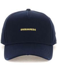 DSquared² Baseballmütze mit Logo Blaue Baumwolle