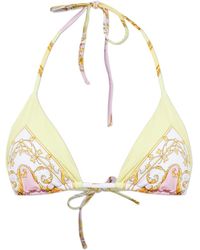 Versace - Geprinte Triangel Bikini Top - Lyst