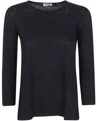 Base London - Linen Jersey Long Sleeve T Shirt - Lyst