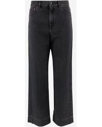 Chloé - Korte Denim Jeans Met Hoge Taille - Lyst
