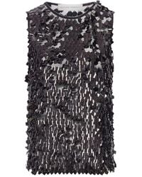 Niccolò Pasqualetti - Canotta Tank Square Dangle Sequin Tulle - Lyst