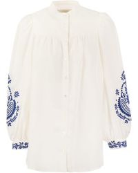 Weekend by Maxmara - Carnia Linen Cloth Shirt With Embroidery - Lyst