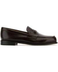 Prada - Chocolate Leather Loafers - Lyst