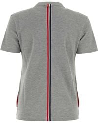 Thom Browne - Relaxed Fit T-shirt Met Korte Mouwen En Rwb-streep Middenachter In Klassiek Piqué - Lyst