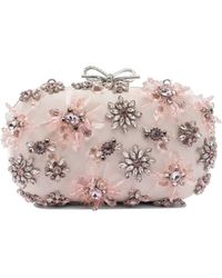 Self-Portrait - Selbstporträt-Clutch aus Satin mit Blumenmuster - Lyst