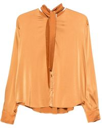 forte_forte - Silk Bow-Tie Shirt - Lyst