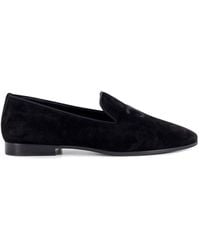 Celine - Velvet Loafers With Embroidered Triomphe Logo - Lyst