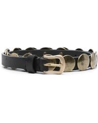 Golden Goose - Belt Trinidad Thin Washed Leather Flesh Side With Studs - Lyst