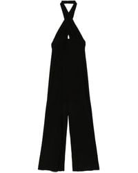 Norma Kamali - 'cross Halter Rechte Been' Jumpsuit - Lyst